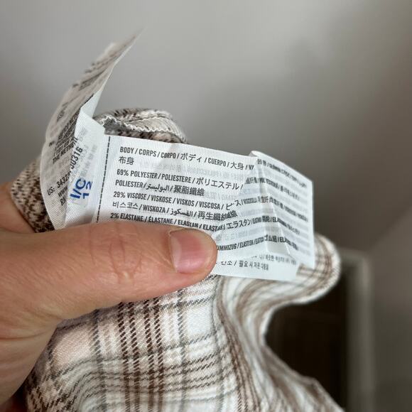 Hollister Plaid Mini Skirt Brown Checkered Y2K Academia Preppy Tennis Size S - Picture 3 of 5